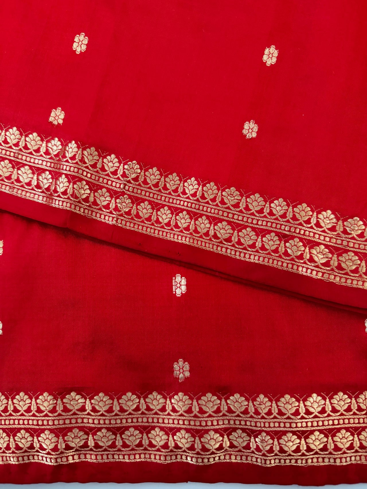 Lightweight Banarasi Katan Silk Saree | Red | Gold Zari | Handwoven | Silk Mark Certified | Ships from California