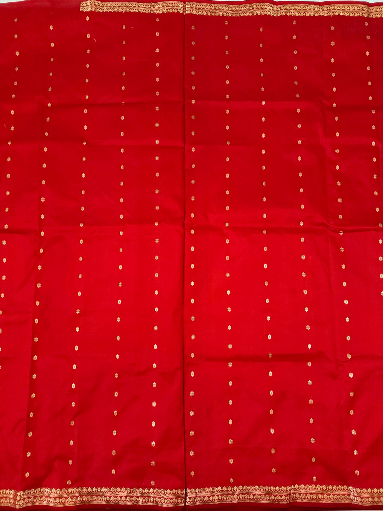 Lightweight Banarasi Katan Silk Saree | Red | Gold Zari | Handwoven | Silk Mark Certified | Ships from California
