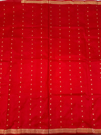 Thumbnail for Lightweight Banarasi Katan Silk Saree | Red | Gold Zari | Handwoven | Silk Mark Certified | Ships from California