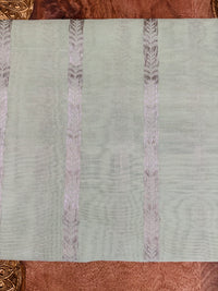 Thumbnail for ShopNaya Exclusive | Handwoven | Silk Organza | Pastel Green | Silver Zari | Ships from California