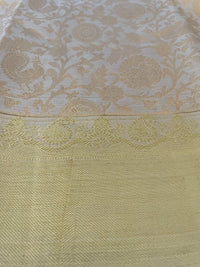 Thumbnail for ShopNaya Exclusive | Metallic Brocade Kanchipuram Pure Silk Saree | Beige | Pure Gold Zari | Handwoven | Ships from California