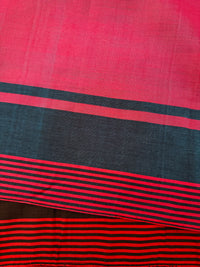 Thumbnail for ShopNaya Exclusive | Handwoven | Cotton Saree | No Blouse | Red & Black | Dual Shade | Handloom Mark | Ships from California