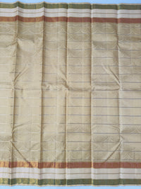 Thumbnail for Exclusive Kanchivaram Designer Pure Silk Pure Zari Silk Saree | Beige & Gold | Handwoven | Ships from California