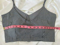 Thumbnail for Ready To Wear Saree Blouse | Handwoven Cotton | Size 34 | Black and White Checks | Sphagetti Strap | Free Shipping | Ships from California