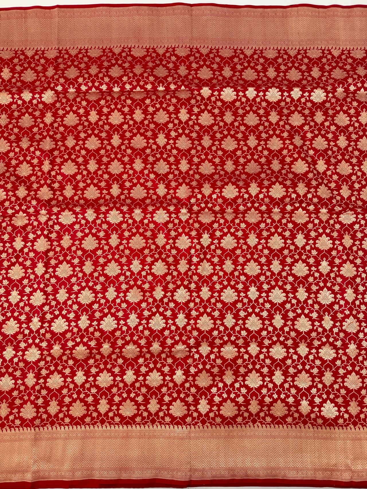 Banarasi Katan Silk Saree | Red | Handwoven | Silk Mark Certified | Ships from California