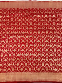 Thumbnail for Banarasi Katan Silk Saree | Red | Handwoven | Silk Mark Certified | Ships from California