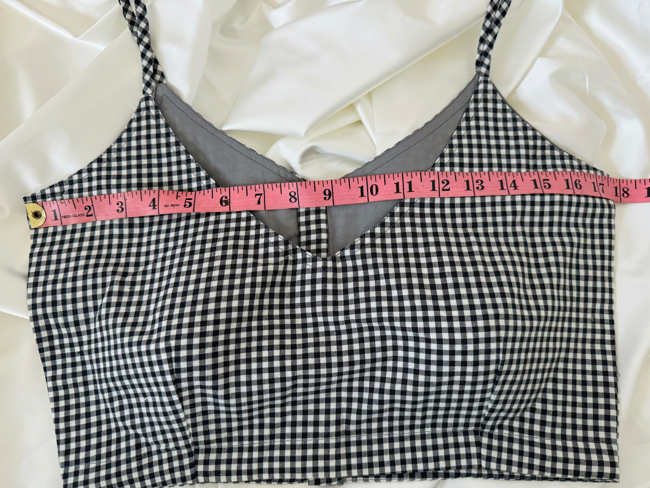 Ready To Wear Saree Blouse | Handwoven Cotton | Size 34 | Black and White Checks | Sphagetti Strap | Free Shipping | Ships from California