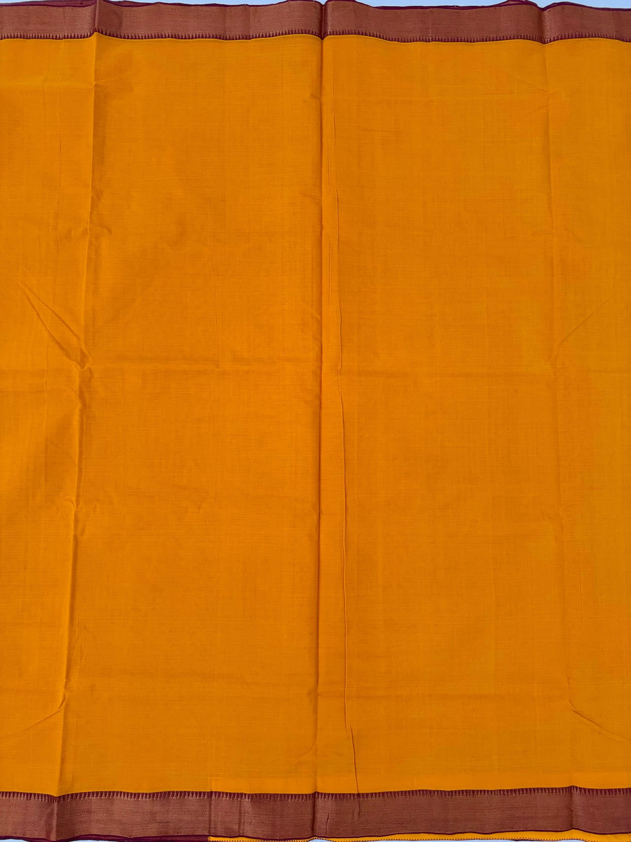 Handwoven Mangalgiri Cotton Saree | Tumeric Yellow | Gold Zari | Handwoven | Ships from California