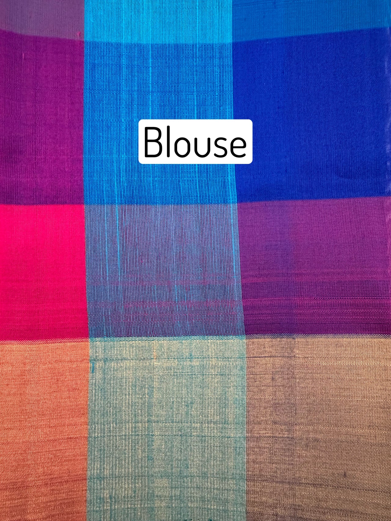 Jute & Mulberry Silk half and half saree from Kanchipuram | Handwoven | Ships from California