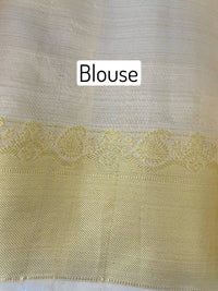 Thumbnail for ShopNaya Exclusive | Metallic Brocade Kanchipuram Pure Silk Saree | Beige | Pure Gold Zari | Handwoven | Ships from California