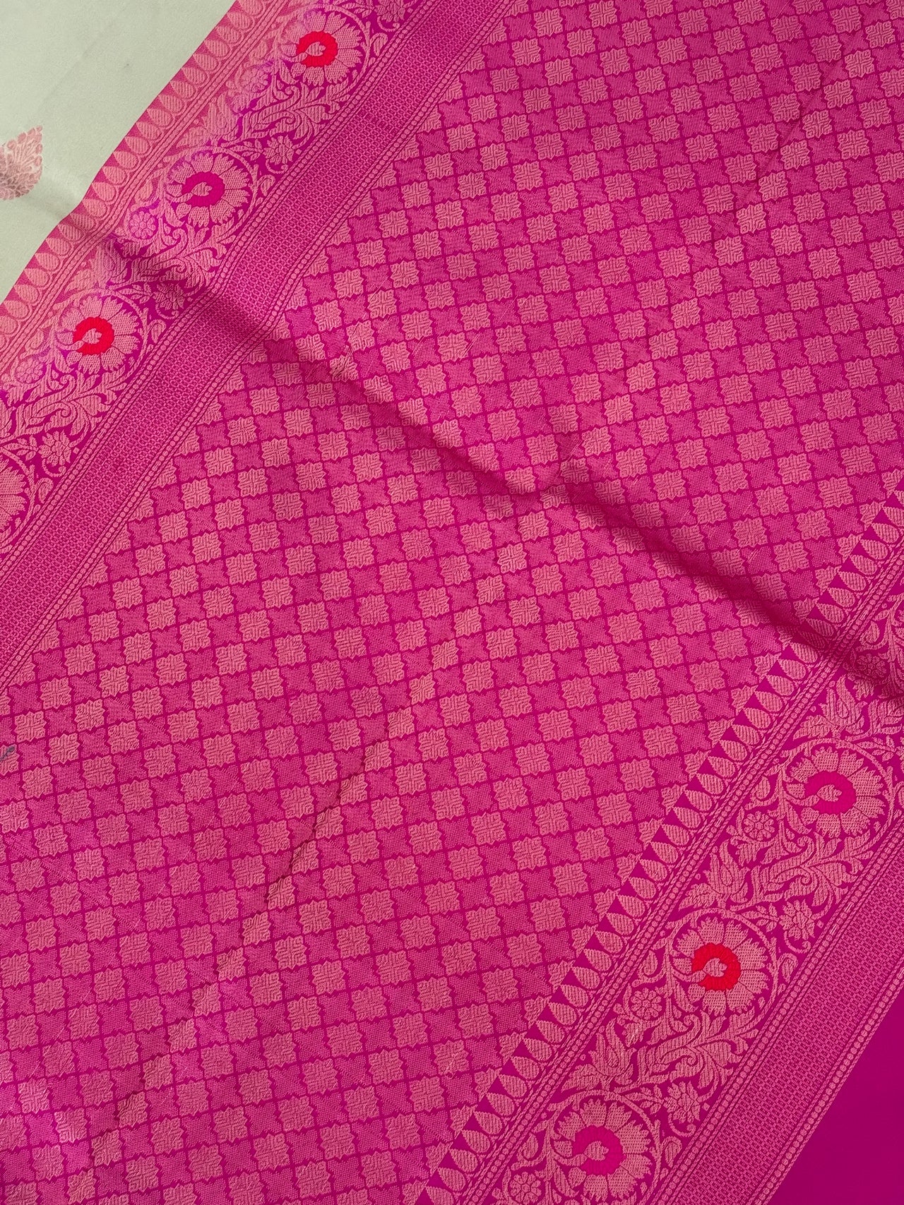 Banarasi Katan Pure Silk Saree | Light Pistachio Green & Pink | Gold Zari | Handwoven | Silk Mark Certified | Ships from California