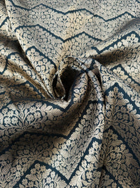 Thumbnail for Banarasi Katan Brocade Pure Silk Saree | Black | Gold Zari | Handwoven | Silk Mark Certified | Ships from California