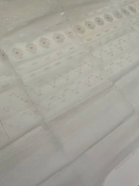 Thumbnail for Authentic Dhakai Jamdani Muslin Saree from Bangladesh | Handwoven | Silver Gray | Ships from California