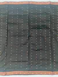 Thumbnail for Assam Pat Mulberry Silk Saree | Black | Copper & Silver Zari | Handwoven | Silk Mark Certified | Ships from California