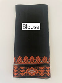Thumbnail for Assam Pat Mulberry Silk Saree | Black | Copper & Silver Zari | Handwoven | Silk Mark Certified | Ships from California