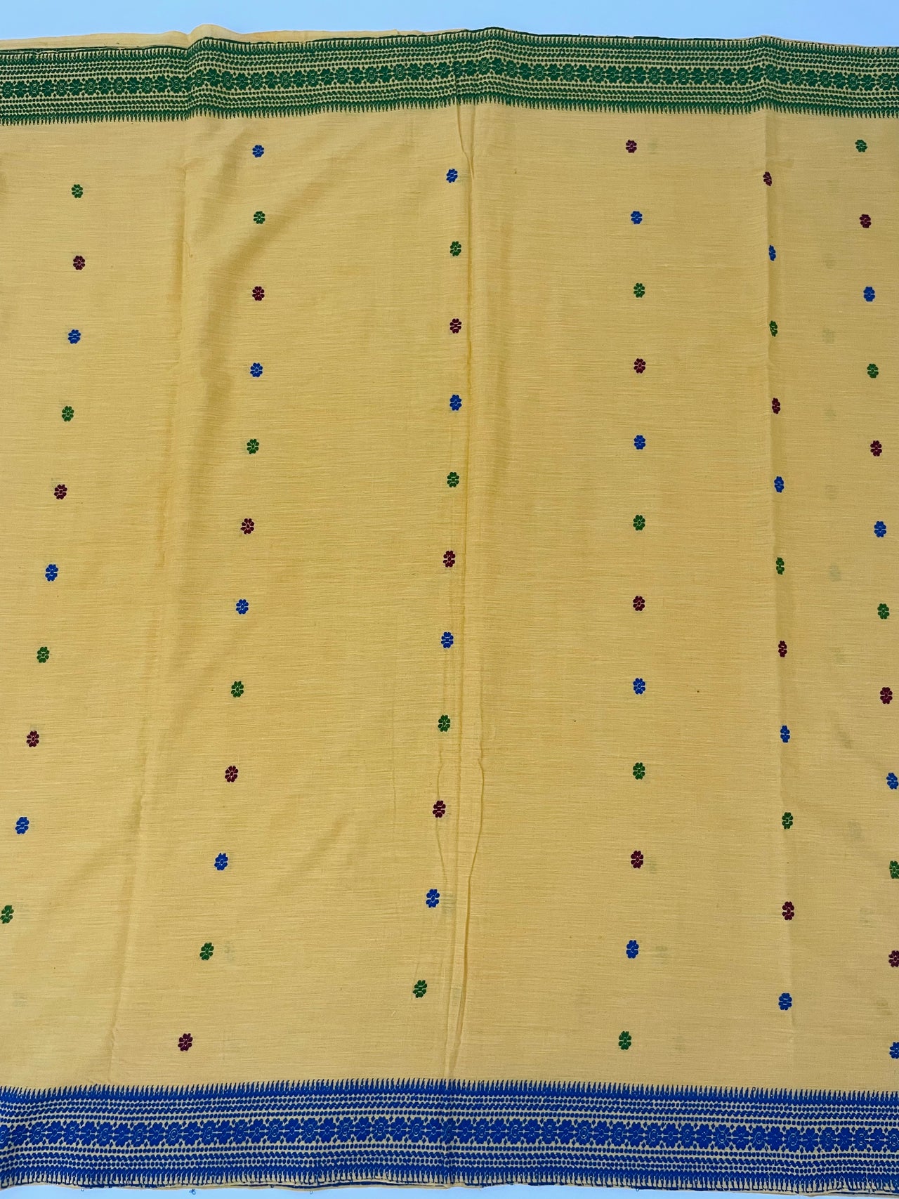 Assam Eri Silk Saree | Yellow | Handwoven | Silk Mark Certified | Ships from California
