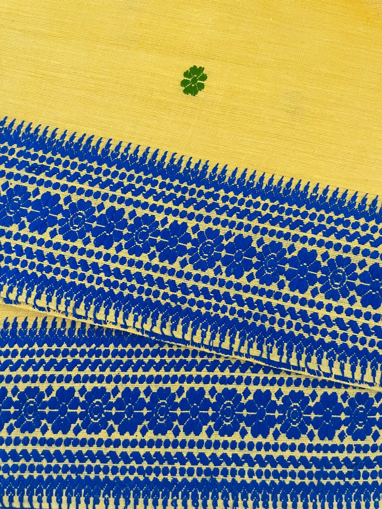 Assam Eri Silk Saree | Yellow | Handwoven | Silk Mark Certified | Ships from California