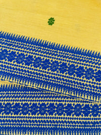 Thumbnail for Assam Eri Silk Saree | Yellow | Handwoven | Silk Mark Certified | Ships from California