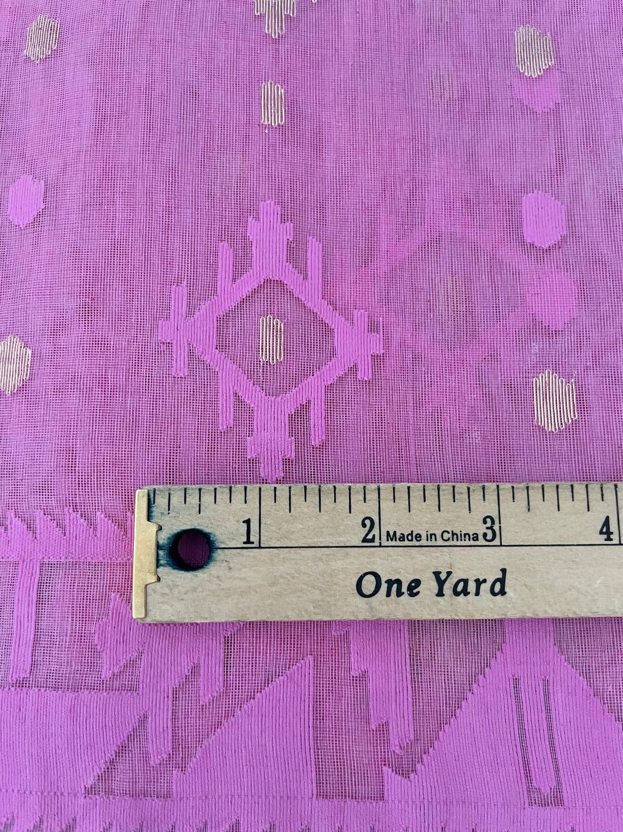 Authentic Dhakai Jamdani Muslin Saree from Bangladesh | Handwoven | Bubblegum Pink | Pink and Gold Threads | Ships from California
