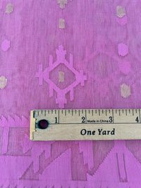Thumbnail for Authentic Dhakai Jamdani Muslin Saree from Bangladesh | Handwoven | Bubblegum Pink | Pink and Gold Threads | Ships from California
