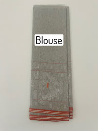 Thumbnail for Authentic Dhakai Jamdani Muslin Saree from Bangladesh | Handwoven | Silver Gray | Ships from California