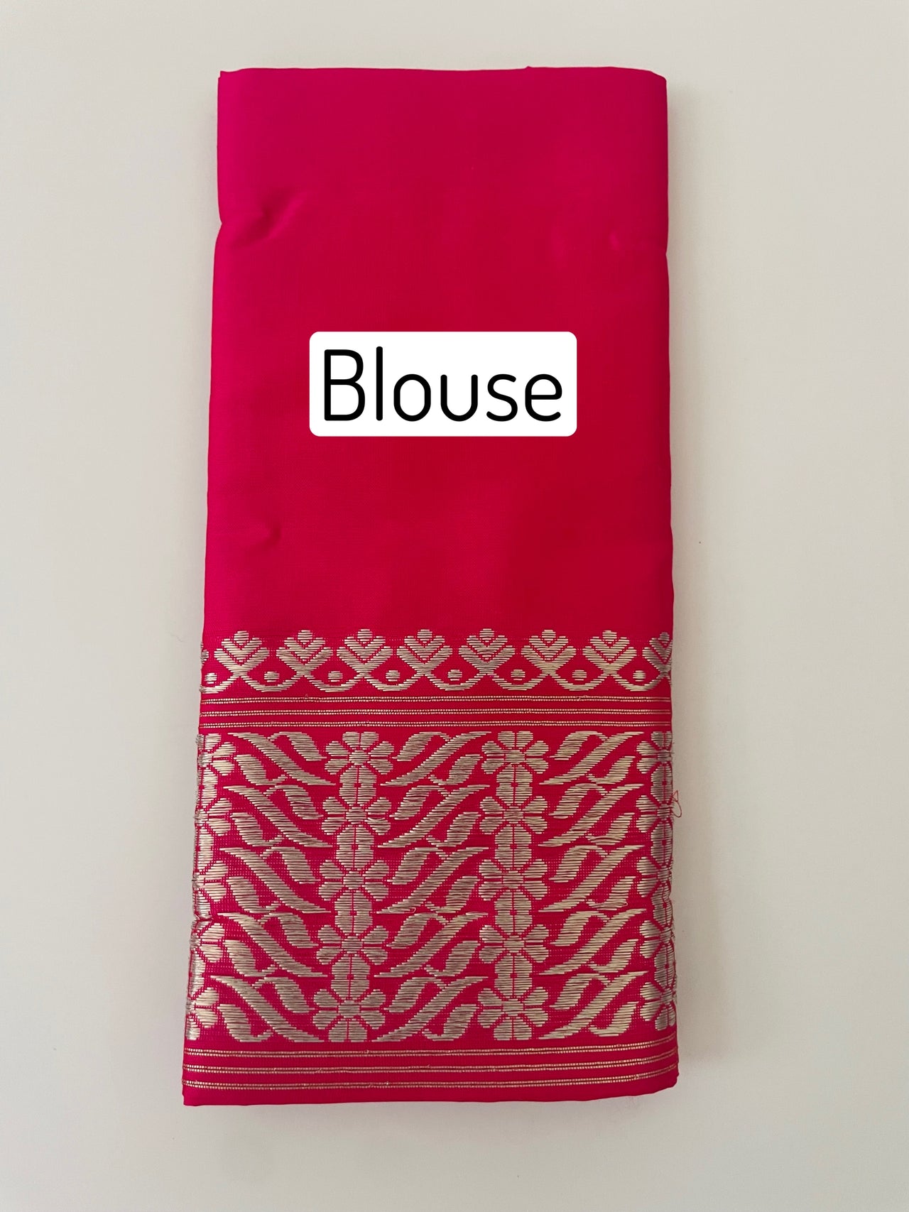 Assam Pat Mulberry Silk Saree | Bright Pink | Silver Zari | Handwoven | Silk Mark Certified | Ships from California