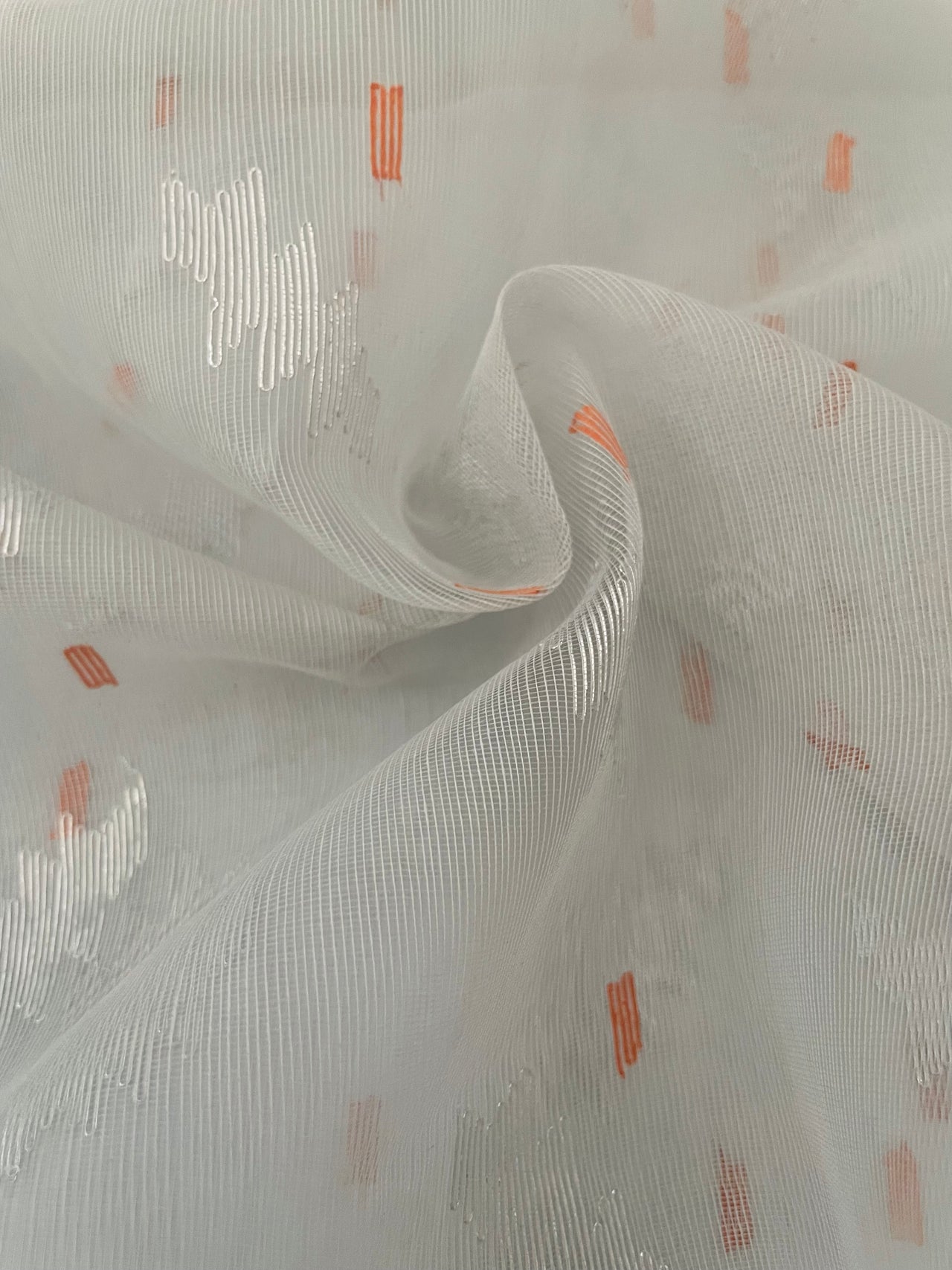 Authentic Dhakai Jamdani Muslin Saree from Bangladesh | Handwoven | Silver Gray | Ships from California