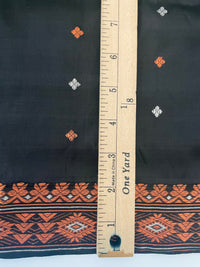 Thumbnail for Assam Pat Mulberry Silk Saree | Black | Copper & Silver Zari | Handwoven | Silk Mark Certified | Ships from California