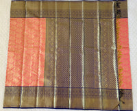 Thumbnail for Kanchipuram/Kanchivaram handloom double shade | gold and pink | pure tissue silk saree | Silk Mark | Ships from California