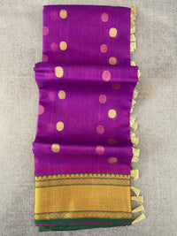 Thumbnail for Chanderi silk saree | Katan silk | Handwoven | Silk Mark | Purple | Ships from California
