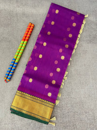 Thumbnail for Chanderi silk saree | Katan silk | Handwoven | Silk Mark | Purple | Ships from California