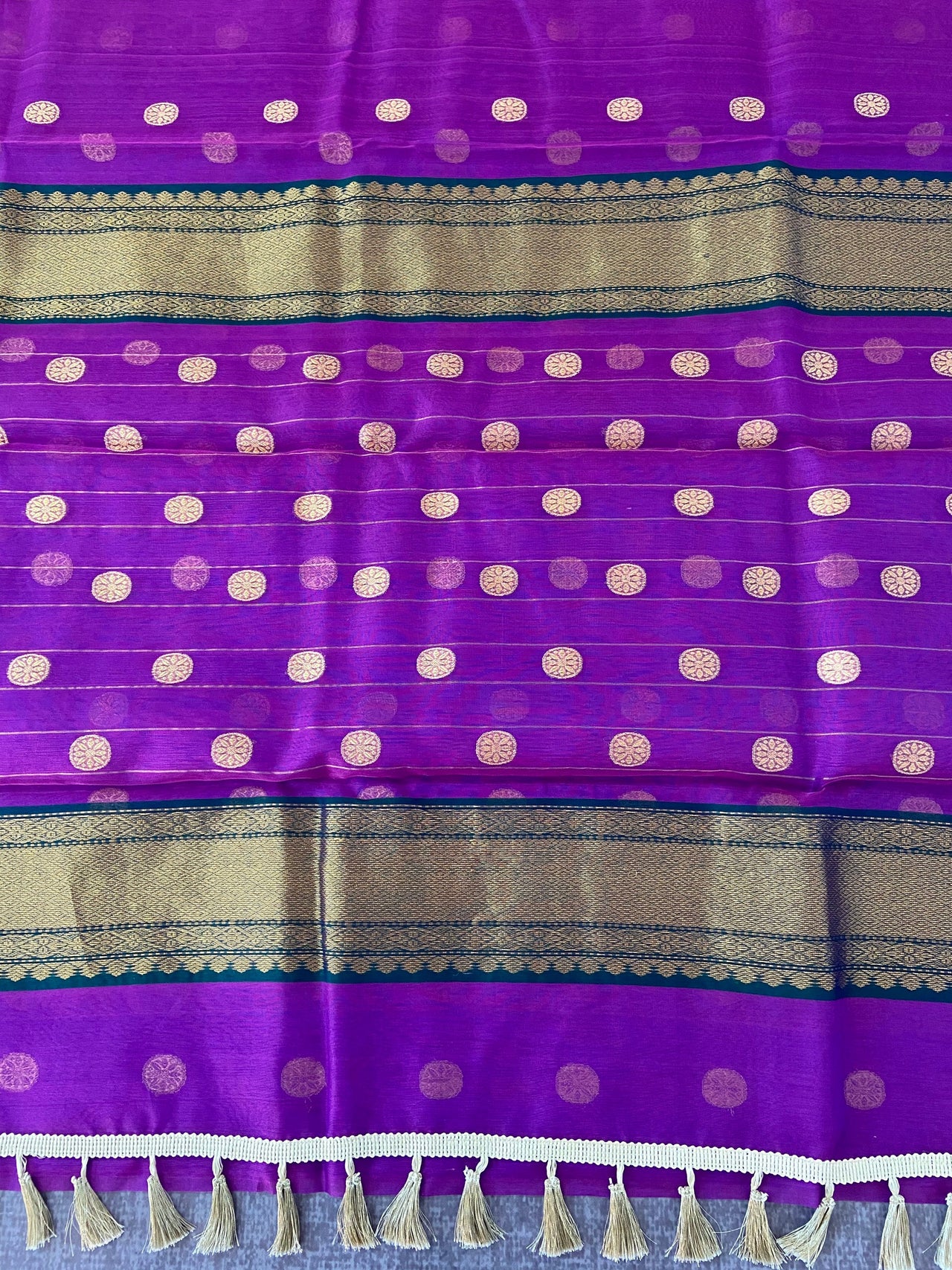 Chanderi silk saree | Katan silk | Handwoven | Silk Mark | Purple | Ships from California