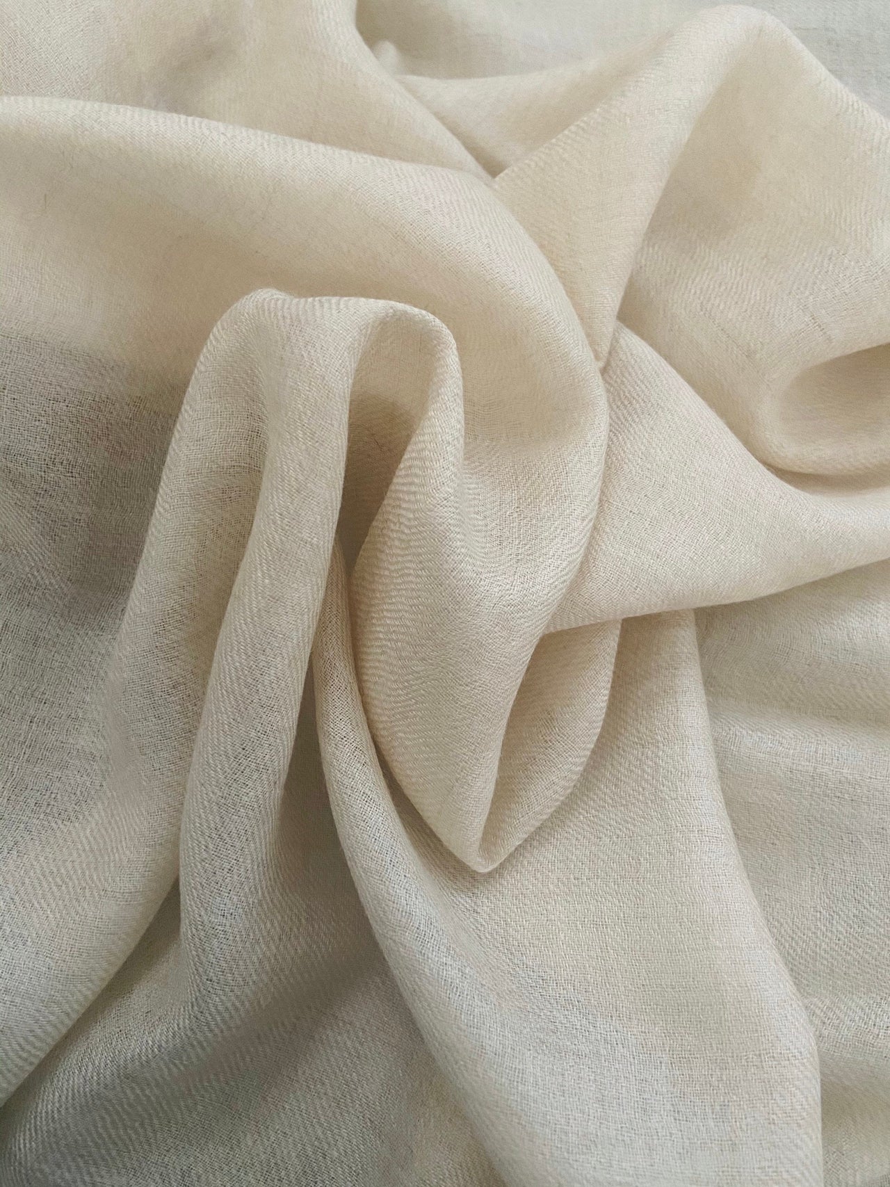 100% Cashmere Scarf/Shawl/Wrap | Handwoven | Off White | Ships from California