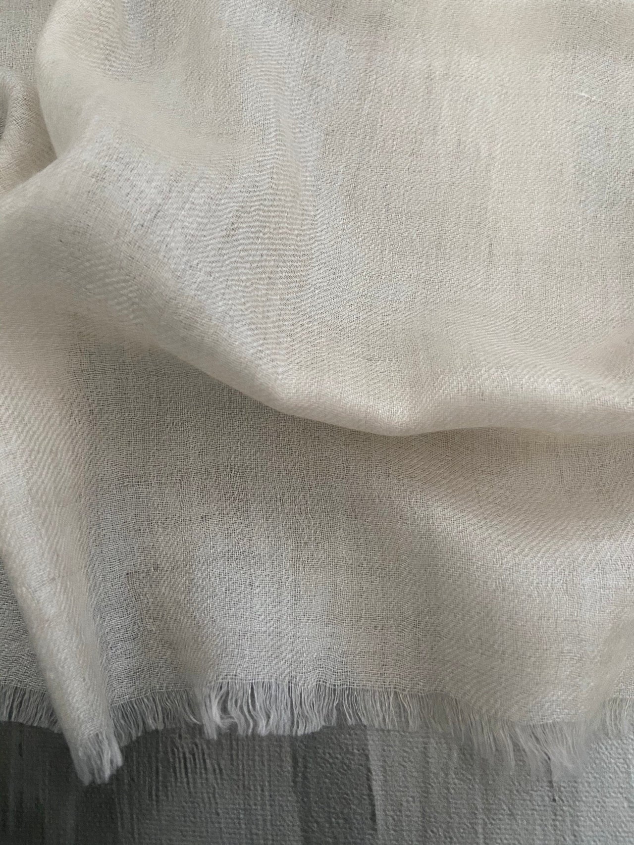 100% Cashmere Scarf/Shawl/Wrap | Handwoven | Off White | Ships from California