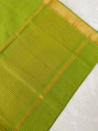 Thumbnail for Mangalgiri Handwoven Cotton Saree | Green | Ships from California