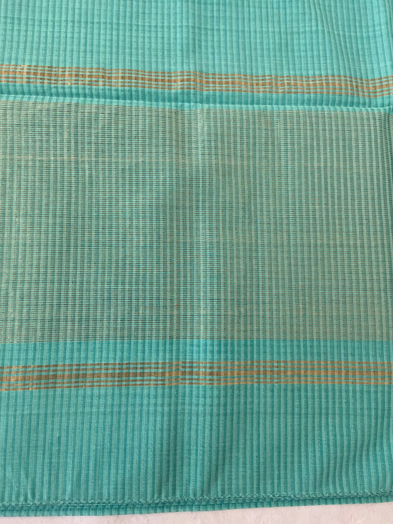 Mangalgiri Handwoven Cotton Saree | Aqua | Ships from California