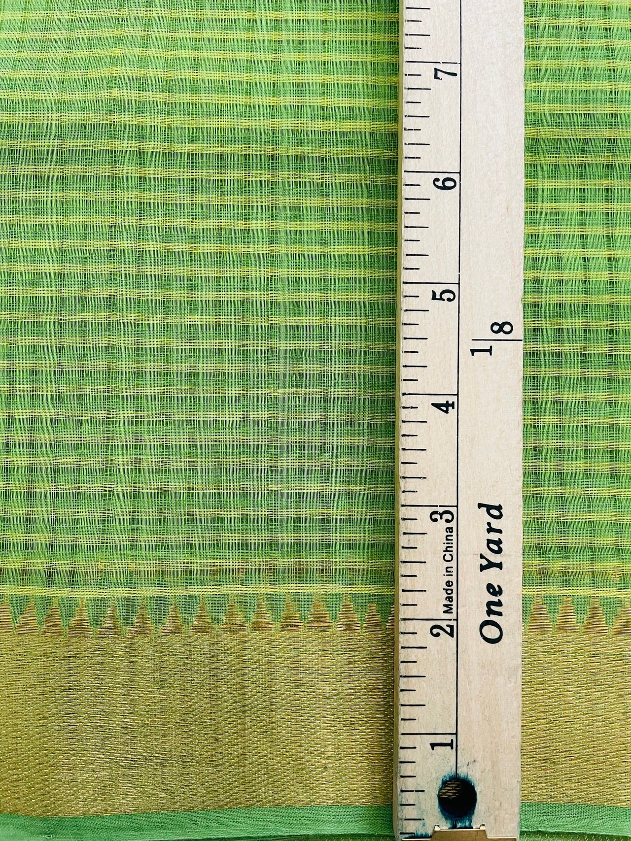 Mangalgiri Handwoven Cotton Saree | Green | Ships from California