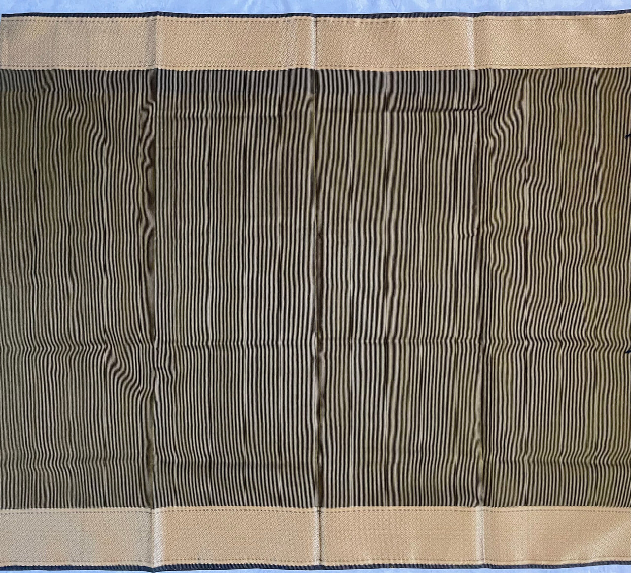 Maheshwari Cotton Silk Saree | Handloom Mark | Black & Gold | Ships from California