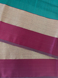 Thumbnail for Maheshwari Cotton Silk Saree | Handloom Mark | Green & Maroon | Ships from California