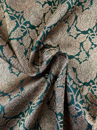Thumbnail for Banarasi Katan Pure Silk Saree | Handwoven | shade of Emerald Green with Antique Zari | Ships from California