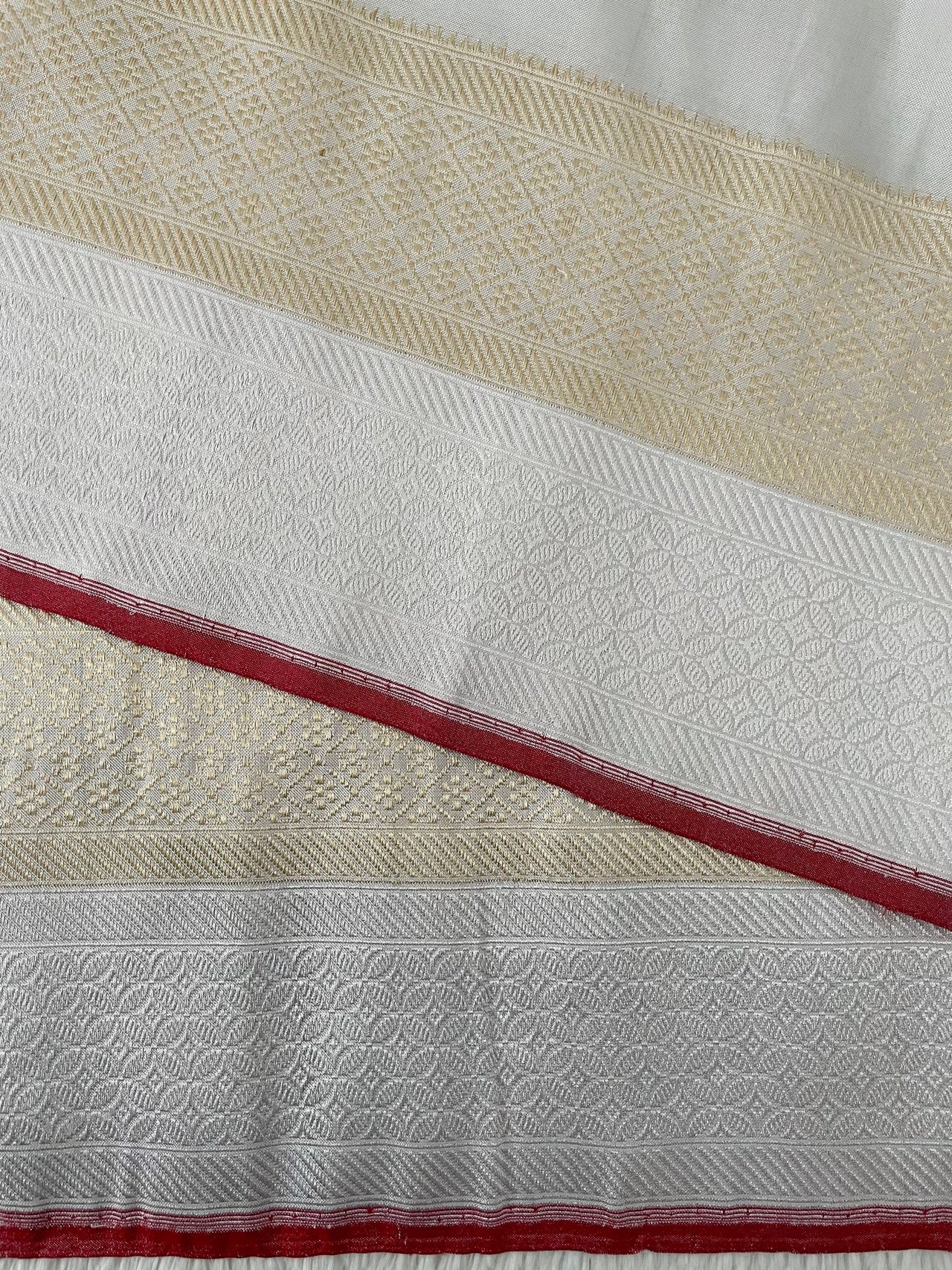 Banarasi Kora Tissue Organza Silk Saree | Off white (Silver) |  Gold & Silver Zari | Handwoven | Ships from California