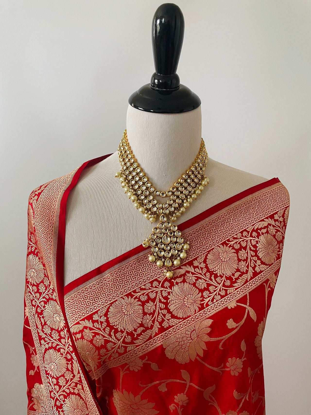 Banarasi Katan Silk Saree | Red | Handwoven | Silk Mark Certified | Ships from California