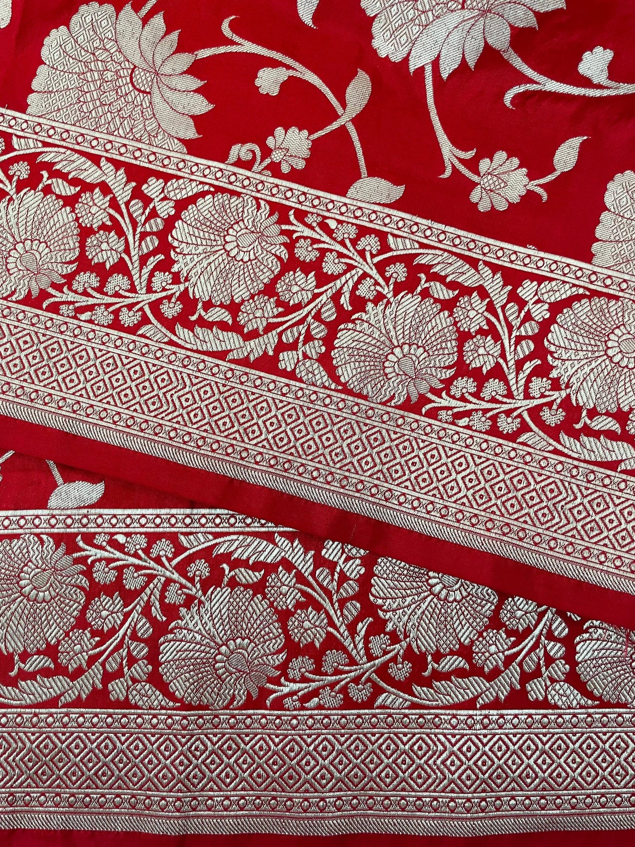 Banarasi Katan Silk Saree | Red | Handwoven | Silk Mark Certified | Ships from California
