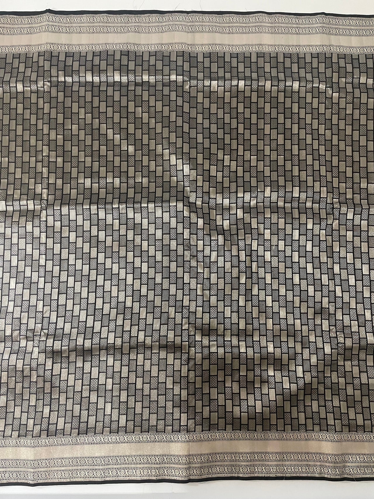 Banarasi Katan Silk Saree | Black & Silver |  Silver Zari | Handwoven |  Silk Mark Certified | Ships from California