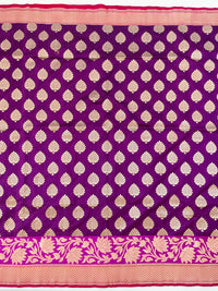Thumbnail for Banarasi Katan Pure Silk Saree | Purple | Skirt Border | Handwoven | Ships from California