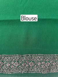 Thumbnail for Chiffon Saree from Banaras | Light and Dark Green | Silver and Black  Zari | Handwoven | Ships from California