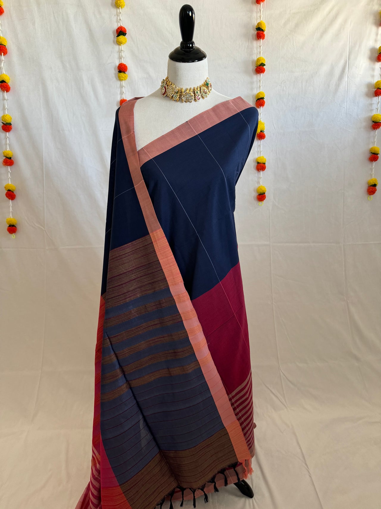 ShopNaya Exclusive | Handwoven | Cotton Saree | No Blouse | Multi Color | Ships from California