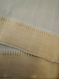 Thumbnail for Handwoven Mangalgiri Cotton Saree | Beige | Gold Zari | Handwoven | Ships from California