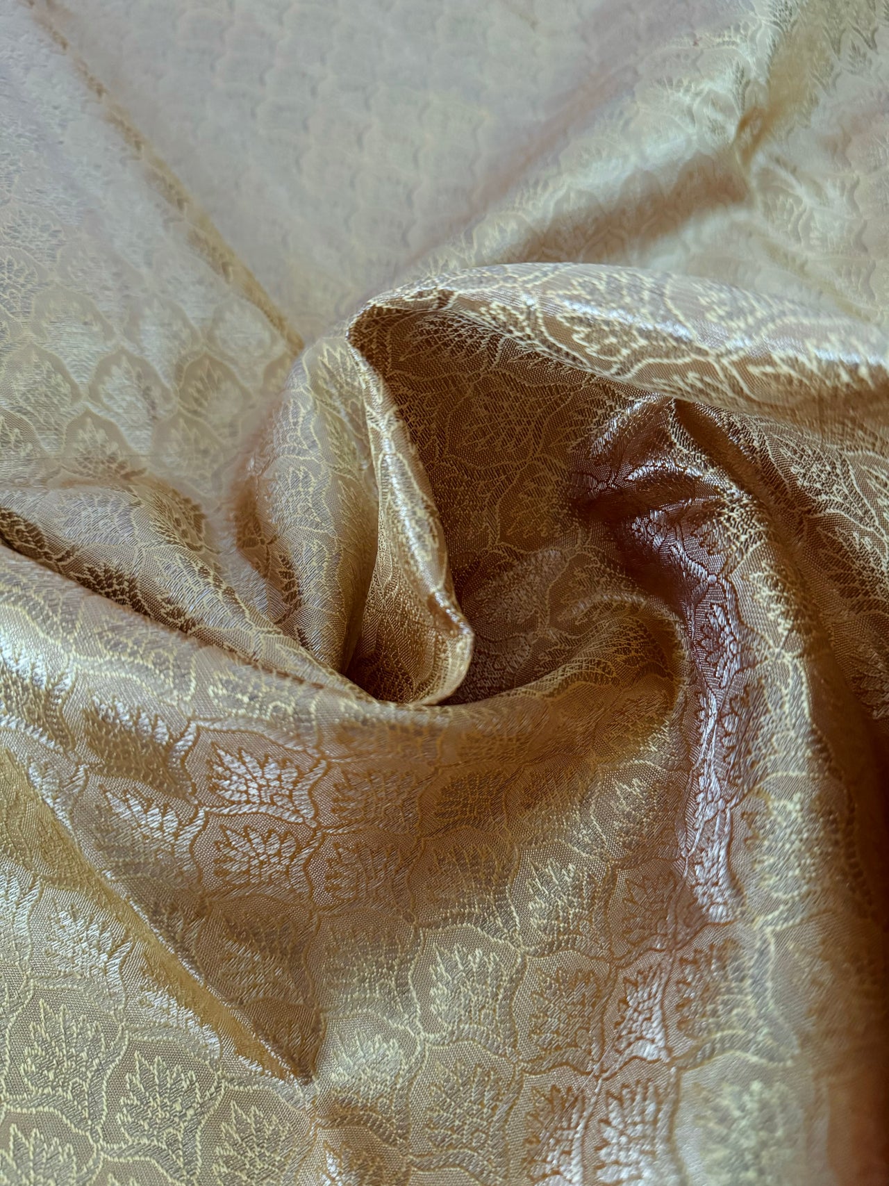 Exclusive Kanchivaram Pure Tissue Silk Pure Zari Brocade Saree | Gold Color | Gold Zari | Handwoven | Ships from California