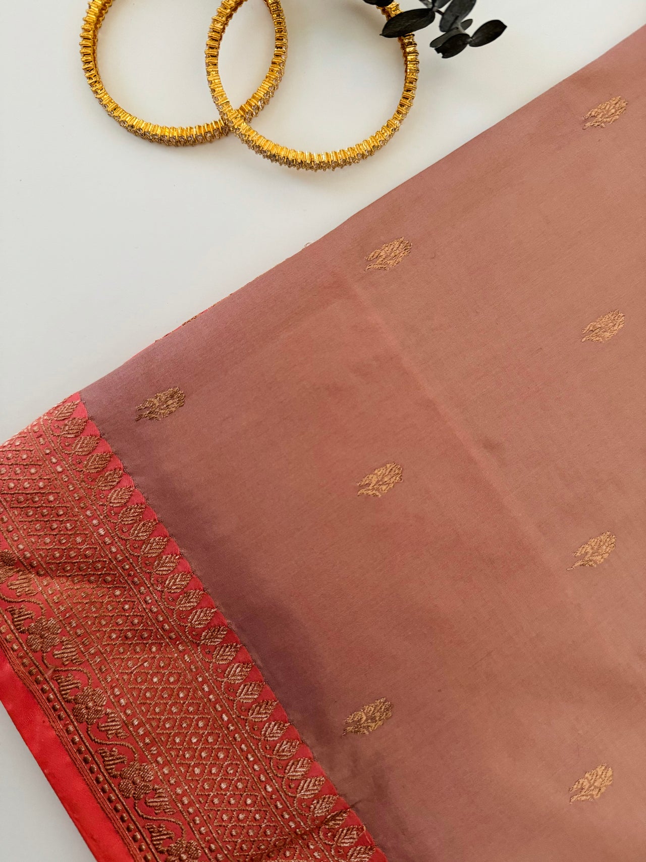 Banarasi Katan Pure Silk Saree | Old Rose & Coral Pink | Gold Zari | Handwoven | Silk Mark Certified | Ships from California